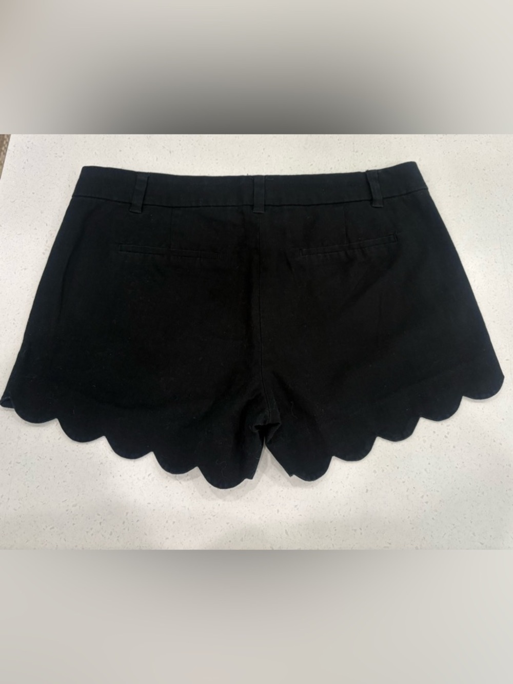 Set of 4 J. Crew Linen Scallop Hem Shorts Coral, Green, Black, White Size 10 - Picture 9 of 15
